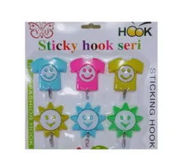 9 Pcs Strong Sticking Hook Wall Hanger - PP+PVC Seamless Adhesive Nine Hook Bathroom Home Sucker Household Hook Set