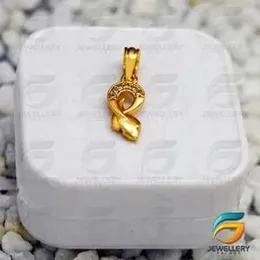 Gold Plated Traditional Design Yellow Gold White Stones Pendant  For Women.