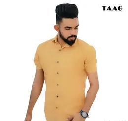 Premium Linen Short sleeve Shirt – Yellow