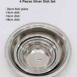 4pcs Silver dish set for kitchen