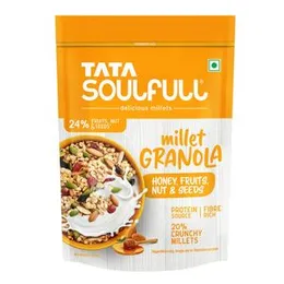 Tata Soulfull Millet Granola, Honey, Fruits, Nuts & Seeds, 20% Crunchy Millets, 24% Fruits, Nut & Seeds, Fibre Rich and Protein Source, Delici