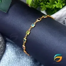 Gold plated Stylish Design Guaranteed Multicolored Box Stone Bracelet For Women.