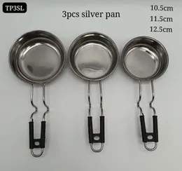 3-Piece Stainless Steel Camping Pan Set – 10.5cm, 11.5cm, 12.5cm