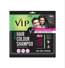VIP Hair Colour Shampoo Black 20ml 5 in 1 imported india