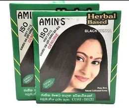 Amin's Herbal Black Henna Indian Hair Dye Color Powder 10mlx5Pcs
