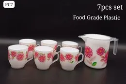 plastic jug and mug set