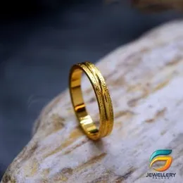 Gold Plated Titanium Steel Dull Polish Wedding Love Couple Ring Heavy Weight High Quality For Women