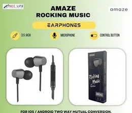 "AMAZE ROCKING MUSIC EARPHONES."