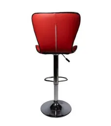 RED DIAMOND-PATTERN LEATHER BAR CHAIR *B002*