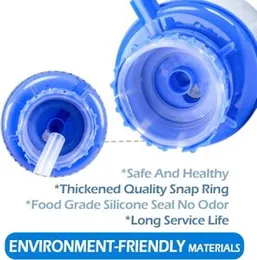 Drinking Water Hand Press Pump Manual Tap Spigot 5-6 Gallon Bottled Dispenser for Office School Home Party Indoor Outdoor Camping (Blue)