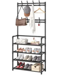 Clothes rack with shoe stand cloth hanger simple floor