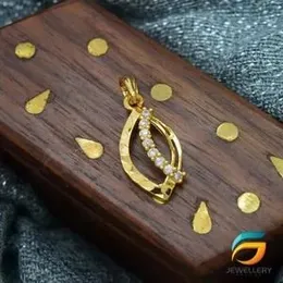 Gold Plated Pendant Leaf Pendant With Stone For Ladies Fashion Stylish Rich Look Pendant For Women.