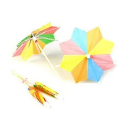 10cm Multi Coloured Paper Cocktail Umbrellas Parasols Party Drink Accessories Cake Topper Birthday Decorations