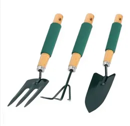 3 Pcs Large Gardening Tool Set with Comfortable Handle - Weeding Flower Planting Digging Loosening Pruning Soil Flowerpot Working Hand Rake Trowel Sho
