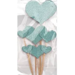 Cake Decoration Cup Cake Heart Shape Cardboard Small Cake Topper Happy Birthday Party