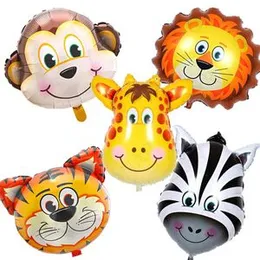 14 Inch Foil Balloons 5 Pack Foil Animal Face Jungle kid