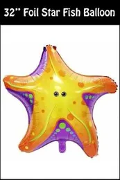 32" Foil Star Fish Animal Ocean Happy Birthday Party