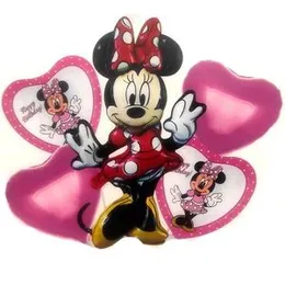 5 Pcs Foil Ballons Minnie Mouse Birthday Party Decorating