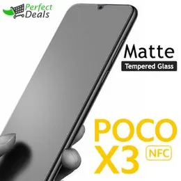 Poco X3 Stylish Full Cover Matte Texture MTB tempered Glass Protector POCOX3 Frosted Glass for Xiaomi Mi Poco X3 NFC