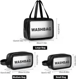 Portable Travel Wash Bag – Waterproof Toiletry Organizer with Hook (Pink & Black)