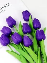 SATYAM KRAFT 5 Pcs Artificial Tulip Lily Flower Sticks for Gifting, Home, Bedroom, Garden, Balcony, Office Corner,Christmas & New Year Decoration