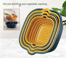 Kitchen Fruit and Vegetable Basket Rice Washing Basket Food Storage Basket