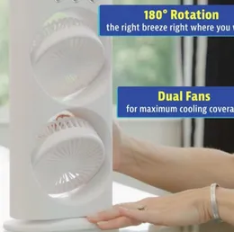 USB Portable Misting Fan: Dual Head 3-Speed Night Light Indoor/Outdoor Cooling