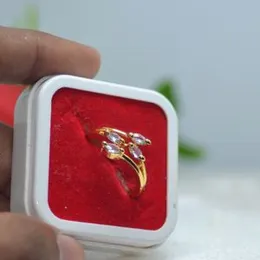 Gold Plated Beautiful New ring design With White Stone For Women