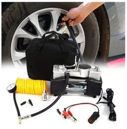 Portable Car Tire Inflator Air Compressor for All Tires , Universal 12V Electric Vehicle Air Compressor Pump with 3 Adapters for Car, Bicycle, Swimmin