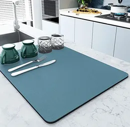 Large Dish Drying Mat Super Absorbent Non Slip Kitchen Countertop Protector 60x40cm