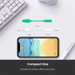 Lightning to 3.5mm Headphone Jack Adapter (1PC) – High-Speed Audio Converter Cable for iPhone and iOS Devices with Superior Sound Quality