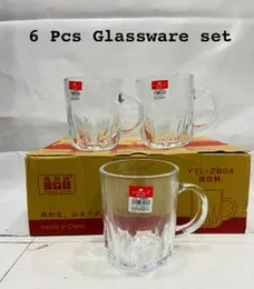 Pack of 6 Glass Home Deocr Tableware Serving Tea Coffee Cups set
