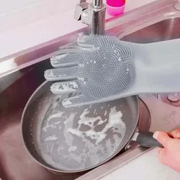 Silicone Cleaning Gloves Bristles Multipurpose Kitchen Bathroom House Gloves