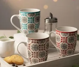 Geometric Multi-coloured Ceramic Tea Coffee Mug Dishwasher Microwave safe