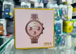 Luxury GEN 9 Golden Round Screen Smart Watch for Female Waterproof Diamond Smart Watch Heart Rate Monitor SmartWatch 2024