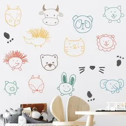Pumkins Cartoon Animal Heads Wall Stickers for Kids Baby Wall Stickers for Kids Room Bedroom Playroom Nursery Living Room D�cor Wall Art Wall Decorati