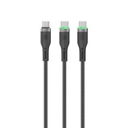 WiWU WI-C071 Oringlink 100W 2-in-1 Data Cable (Type-C To Type-C+C Cable) 1.2m Black