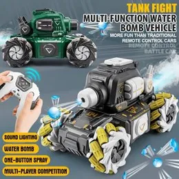 RC Gel Blaster Drift Stunt Tank - Oversized Multifunctional Drift Stunt RC Car Tank with Smoke, Lights, Music & Shooting Water Bullets