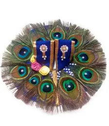 FUTUREZ KEY Fabric Laddu Gopal Handmade Morpankh Peacock Feather Dress (Size: 3, Multicolor)