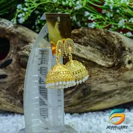 Peacock Jhumka Jhumki Metal Dangle With Faux White Pearl Drop  for Women.