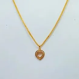 Gold Plated 2mm Bismarck Chain With Double Heart Pendant for Women.