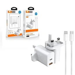 WUW T75 20W Type C+18W USB Fast Charging Output wth Type C to Type C Cable Charger