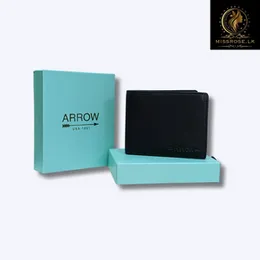 Genuine Leather Slim Trifold Wallets For Men Arrow