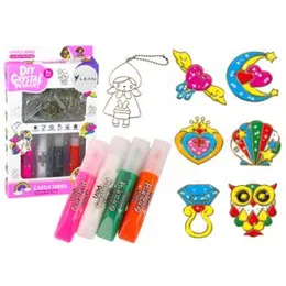 DIY Crystal Pendant Craft Kit for Kids (4 Colors) - Creative Painting DIY Crystal Paint Arts and Crafts Set, DIY Crystal Pendant Kit, Crystal Painting