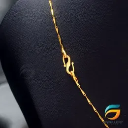 Gold Plated Guaranteed 18/24 inch 01mm V-Cut Chain with Small New Flower Pendant Necklace for Women.
