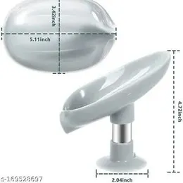 Soap Holder Leaf-Shape Self Draining Soap Dish Holder, Leaf , Not Punched Easy Clean Bar Soap Holder with Suction Cup Soap Dish for Shower