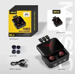 M88 Plus TWS Bluetooth 5.3 Earbuds with LED Power Display – Wireless Gaming Headphones with Mic for Smartphones