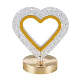 Heart Shaped Crystal Table Lamp