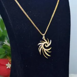 Gold Plated 2.8mm Bismark Chain With Rich Look Big Derana sun Pendant With Stone For Women.