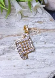 Gold Plated Pendant With White Stone For Ladies